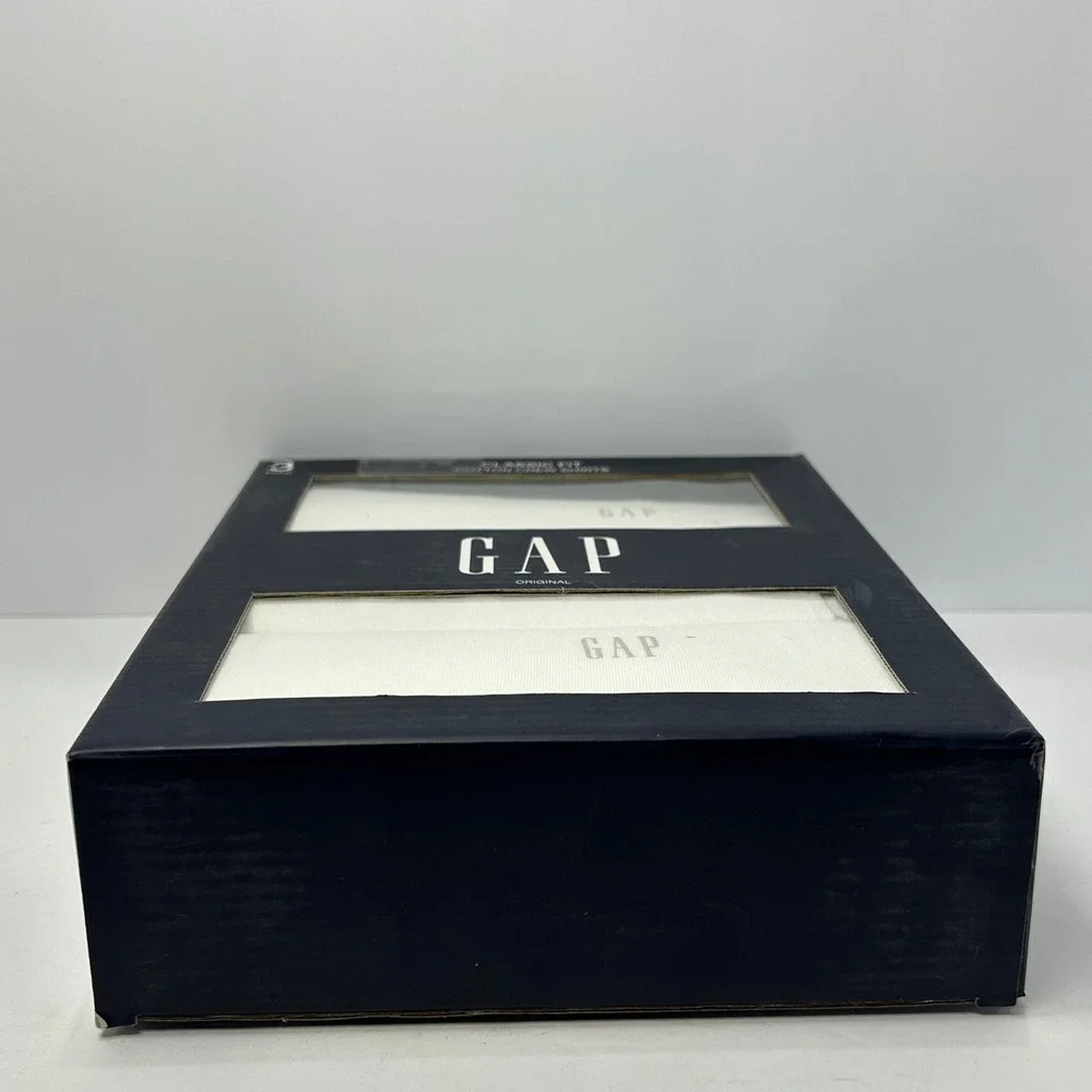 Gap Mens 3 Pack Classic Fit Cotton Crew Neck Shirts White Small New